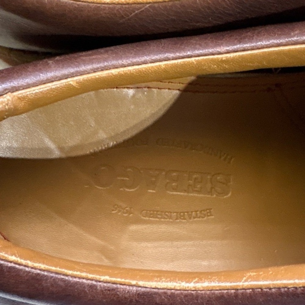 Sebago Mens Leather Dress Shoes Brown Lace Up Oxford Casual Business 13 - Picture 4 of 9